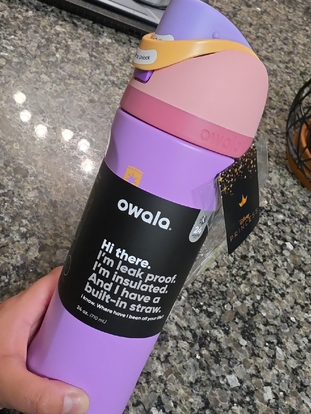 Disney Owala 24oz Insulated Straw Bottle - Lavender Pink
